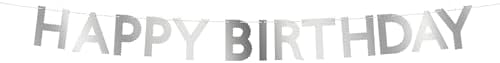 - Tırtıklı Gümüş Happy Birthday Asılan Süs