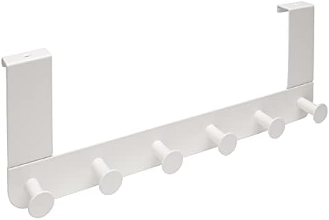 Enudden kapı askısı, metal, beyaz, asmak için 6 kancalı