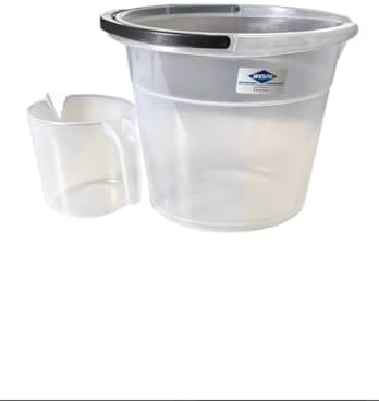 Şeffaf Plastik Kova Seti, 2 Parça, Siyah Tutacaklı