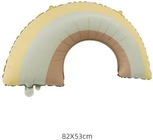 Retro Gökkuşağı Folyo Balon Büyük Boy Sarı