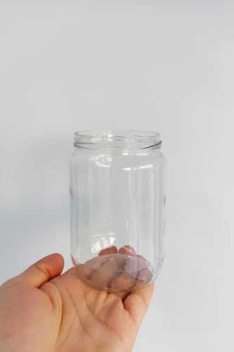 720 ml Şeffaf Kavanoz 720 cc Konserve Metal Siyah Kapaklı Cam Kavanoz 6 Adet