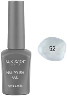 ALIX AVIEN İnci Beyaz Kalıcı Oje 52-Yoğun Renk Veren Jel Oje 12 ml-Nail UV Gel Polish 52