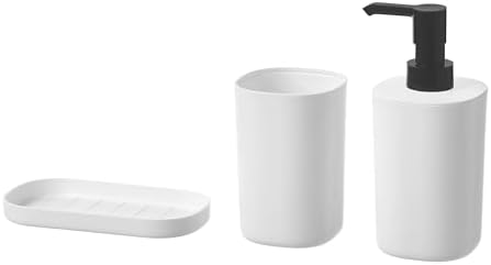 Banyo Seti, Beyaz, 3 Parça, Diş Fırçalık, Sabunluk Ve Tepsi