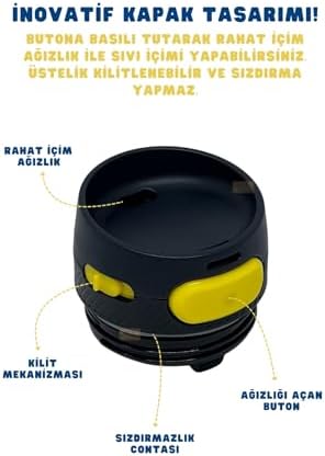 Resmi Lisanslı 550ml Rahat İçim Çift Katmanlı Paslanmaz Çelik Termos 6 Saat Soğuk Premium Kutu