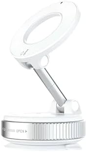 Araç içi ve Masaüstü 360 Derece Dönebilen Vakum Özellikli Magnetik Telefon Tutucu Beyaz (Beyaz)