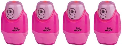 E-BOT SİLGİLİ KALEMTIRAŞ FOSFORLU PEMBE 4LU SET