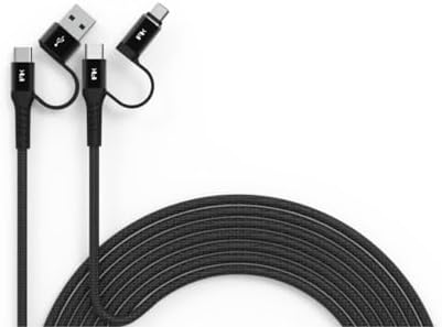 Type-C Kablo 200cm Hızlı Şarj ve Data Çoklayıcı USB-C USB-A Micro USB Dönüştürücü Örgü Naylon Dayanıklı Telefon Tablet Laptop Uyumlu Siyah