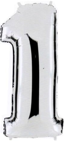 5DM 75 Cm 1 Rakam Folyo Balon Gümüş