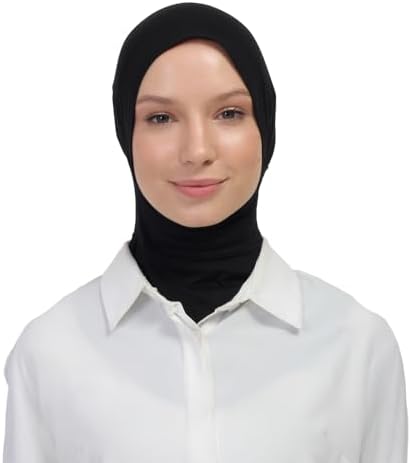 Tesettür Sporcu Bone - Pratik Kaymaz Geçmeli Boyunluklu Bone