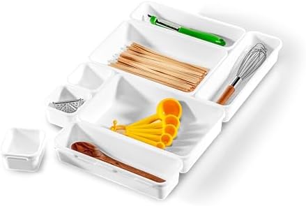 Interlocking 8 çekmece eklentisi, beyaz, birbirine geçirilebilir