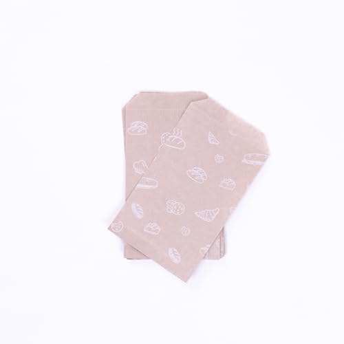 Pastane-Fırın desenli kese kağıdı, kraft 11x20-100 adet