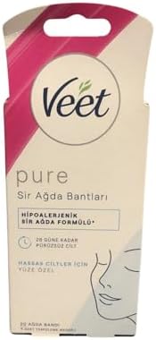 Veet Pure Hipoalerjenik Yüz için Parfümsüz Sir Ağda Bandı (1 x 20 Adet)