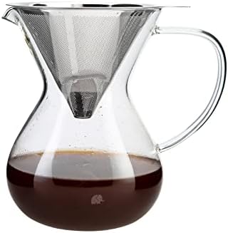 , Cam Kahve Demleme Çelik Süzgeçli 850 ml, Tek Ebat, Çok Renkli