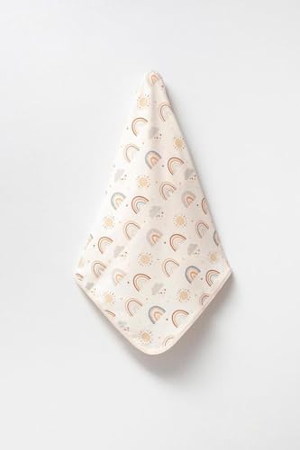 %100 PAMUK BASKILI, ÇİFT KATLI BEBEK BATTANİYESİ (GÖKKUŞAĞI)