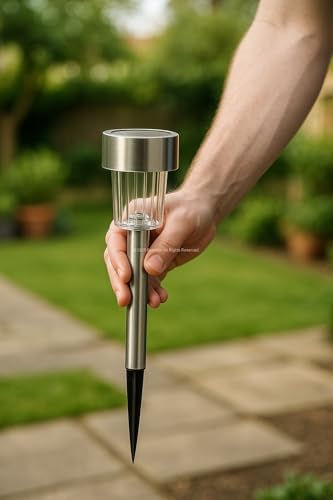 Güneş Enerjili Bahçe Lambası Seti, 10 Adet, Su Geçirmez Plastik, LED Aydınlatmalı, Dış Mekan, Dekoratif Solar Lamba, Otomatik Şarjlı, Geceleri Işıklı, Bahçe Yolu Lambası