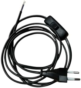 3 Adet Fişli Anahtarlı Arapuarlı Hazır Kablo | 2 Metre, 0.50 mm² Siyah | Aplik,, Masa Lambası, LED Trafosu İçin Pratik Uzatma Kablosu (3)