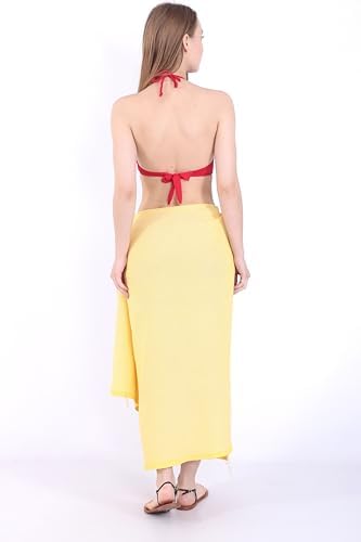 El dokuması Kök Boyalı Buldan -%100 Organik Pamuk ve bambu 95x175 cm.Plaj ve Banyo Havlusu. Plaj, Banyo, Spa, Masaj ve Spor için (Kristal Sarı)