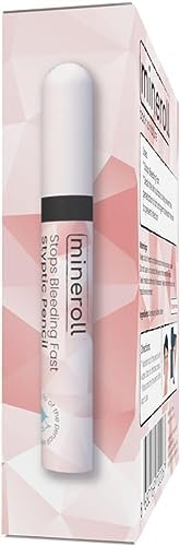 Mineroll Kalem Kan Taşı, Erkekler ve Kadınlar için Ufak Jilet Kesikleri ve Manikür Pedikür Uygulamalarında Kanamayı Durdurur, 12 Adet