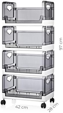 4 Katlı Portatif Organizer Raf Beyaz, Beyaz