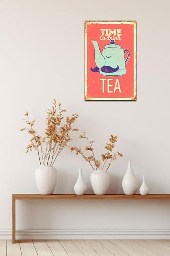 Time To Drink Tea Retro Drtr0126 Ahşap Mdf Tablo
