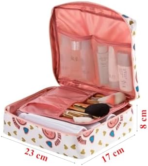 Ecoform Su Geçirmez Organizer Seyahat Kozmetik Makyaj Çantası Gülen Pembe