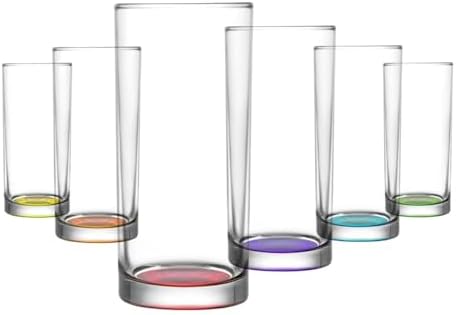 Renkli Tabanlı 6'lı Meşrubat Bardağı