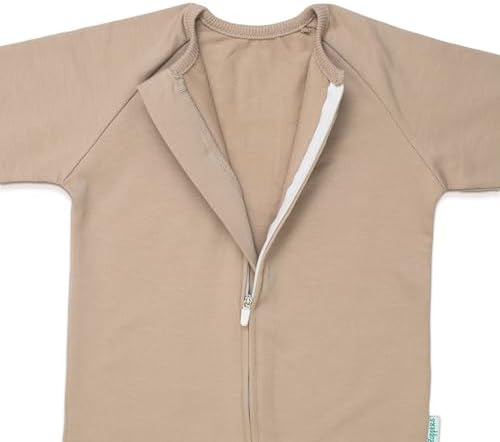 Organik Pamuk Çocuk Ayaklı Uyku Tulumu - 1 TOG - (12-18 Ay) - Kum Beji