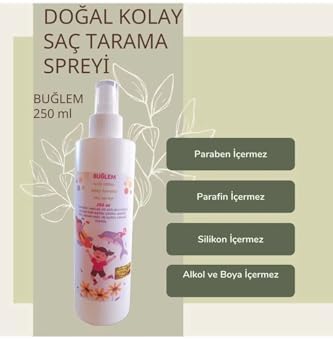 %100 Doğal 250 ml Kolay Tarama Saç Spreyi Çocuklar Ve Yetişkin Için Sağlıklı Doğal Saçlar Badem Özü