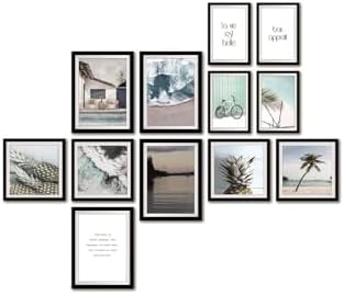 12 Parça Dekoratif Mdf Tablo Seti Çerçeve Görünümlü DKJ049