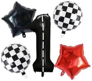 Yarış Temalı Doğum Günü Folyo Balon Takımı 1 Yaş, 1