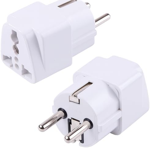Uluslararası Seyahat Adaptörü 2’li Set, Tip C Avrupa + Tip G İngiltere Adaptör Fişi, 150+ Ülke Uyumu, Çoklu Uç Fiş Desteği, Hac/Umre/ABD/AB/İngiltere/Avustralya Priz Dönüştürücü
