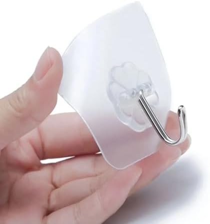 10 Adet Güçlü Yapışkanlı Şeffaf Duvar Askısı Suya Dayanıklı Banyo Mutfak Düzenleyici Pratik Askılık