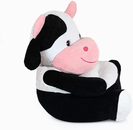 Oyuncak Pelüş Oturma Koltuğu,Çocuk Koltuğu,Bebek Oturağı,Puf,Pelüş Puf,Bebek Pufu (İnek)