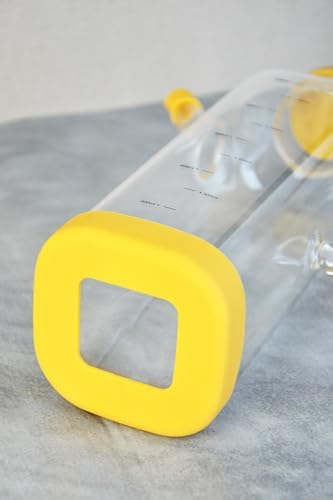 800 ml Bambu Kapaklı Borosilikat Cam Kare Yağlık