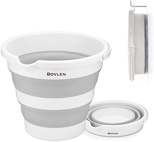 12 Litre Katlanabilir Kova - Akordiyon Katlanır Kova - Araba Kovası - Gri - 32.5 x 27.5 x 6 cm - PP+ TPR