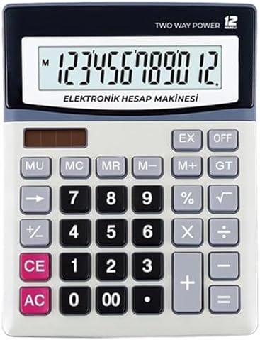 y'S 12 Haneli Ofis Tipi Hesap Makınesi Dijital Elektronik Hesap Makinesi 09438 Masaüstü