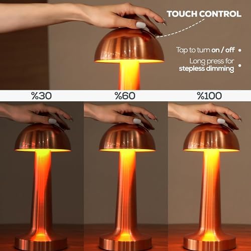 Yemek Masası Lambası Şarjlı Otel Restoran Masa Lambası Dimmerli Dekoratif Lizbon Dokunmatik Sunum Lambası 3 Kademeli Işık Modu Restaurant Masa Üstü Lamba