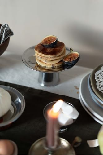 & Yüksek Metal Ayaklı 18 Cm Metal Dekoratif Yuvarlak Servis/Sunum Tabak Stand