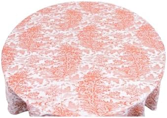 & Laurel Dokuma Kumaş Masa Örtüsü Açık Kahverengi Ağırlıklı (160 Yuvarlak)