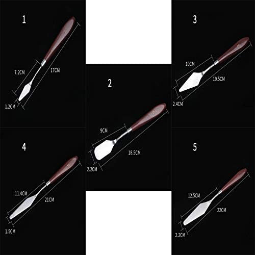 5 Parça Palet Bıçağı Boyama Araçları, Yağlıboya Karıştırma Kazıyıcı, Paslanmaz Çelik Boyama Bıçak Seti, Boya Sanatı Renk Karıştırma için Plastik Saplı Sanat Spatula Bıçakları