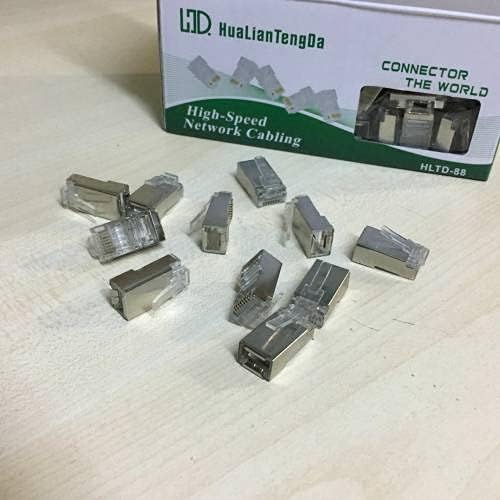 RJ 45 Metal Jak Konnektör 8P8C 100 Adet Metal Cat6 Uç
