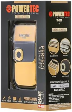 POWERTEC TR-550 Şarjlı Günlük Sakal Sinekkaydı Tıraş Hassas Düzeltici Döner Başlık