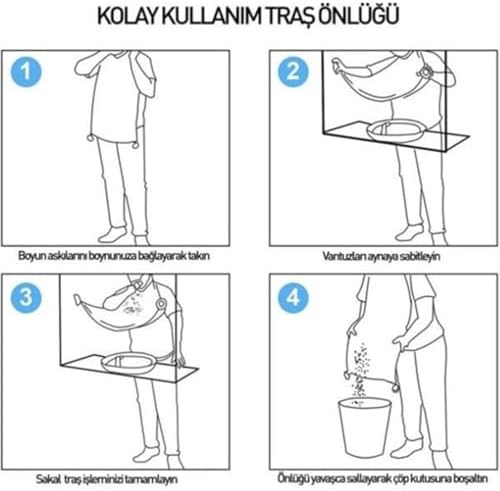 Boyundan Bağlamalı Vantuzlu Sakal Kesme Örtüsü