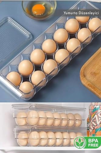 14'lü Kapaklı Yumurta Saklama Kabı Şeffaf