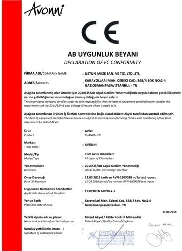 AV-60193-3T-BSY Siyah Boyalı Modern Avize E27 Metal Cam 40cm