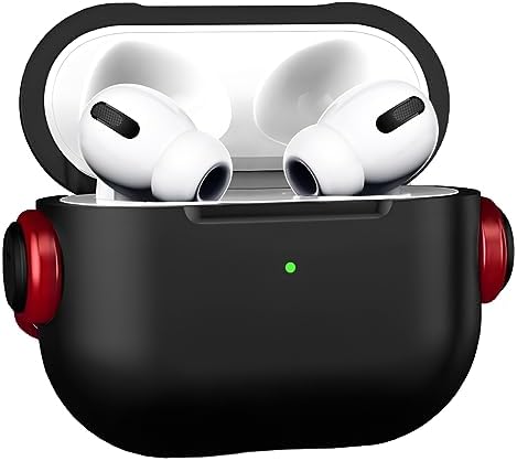 LABS Pro/Pro 2 DjPods Sert Malzemeli Kilitli Kapak Askı Aparatlı Pro/Pro 2 Uyumlu Kılıf (Siyah - Kırmızı)