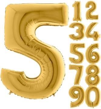 5DM 5 Rakam Balon Folyo Altın Sarısı 16 Inç