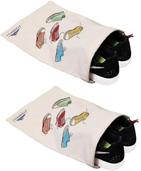 Büzgülü Ham Bez Ayakkabı Torbası 30x40 cm. 2 Adet (Ayakkabı Baskılı)