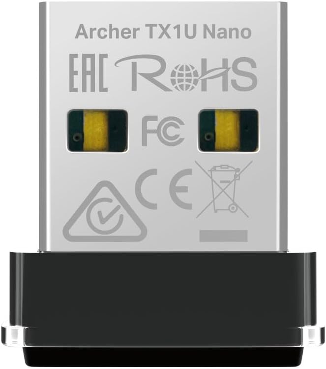 Archer TX1U; AX300 Mbps, Tasarım, Tak ve Çalıştır, Linux ve Windows(11/10/7) Destekli, Wi-Fi 6 USB Adaptör