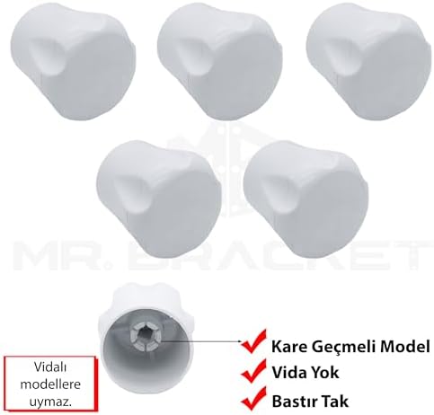 5-Adet Geçmeli Model Radyatör Vanası Başlığı - Geçmeli Petek Vana Kapağı - Vidasız Petek Musluk Kafası (Geçmeli)